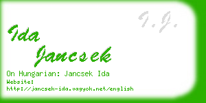 ida jancsek business card